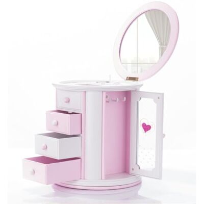 Renawe Ren Handcraft Stor musikspegel smycken förvaringsbox med 6 utdragbara lådor, flickor örhänge smycken skåp halsband organisatör Renawe Ren Handcraft Stor musikspegel smycken förvaringsbox med 6 utdragbara lådor, flickor örhänge smycken skåp halsband organisatör