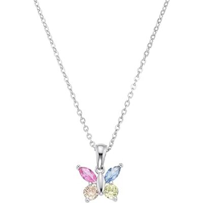 amor halsband med hänge 925 sterlingsilver barnhalsband för flickor, med cubic zirconia synth, 35+3 cm, silver, fjäril, Kommer i smycken presentförpackning, 9293667 amor halsband med hänge 925 sterlingsilver barnhalsband för flickor, med cubic zirconia synth, 35+3 cm, silver, fjäril, Kommer i smycken presentförpackning, 9293667