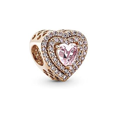 PANDORA ROSE Charm Timeless "funkelndes Herz" 14k rosévergoldet, pink Zirkonia, Kristall 789218C01 PANDORA ROSE Charm Timeless "funkelndes Herz" 14k rosévergoldet, pink Zirkonia, Kristall 789218C01