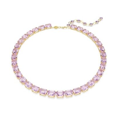 Swarovski Millenia Tennis halsband, Octagon cut, lila, guldfärgad, En storlek Swarovski Millenia Tennis halsband, Octagon cut, lila, guldfärgad, En storlek