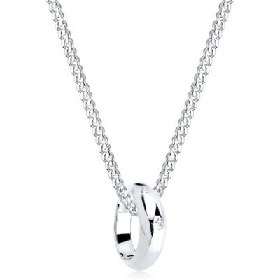 DIAMORE Elli diamanter halsband kvinnor cirkel hänge med diamant (0,005 ct) i 925 sterlingsilver, övrigt, Diamant DIAMORE Elli diamanter halsband kvinnor cirkel hänge med diamant (0,005 ct) i 925 sterlingsilver, övrigt, Diamant
