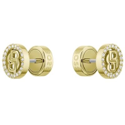 Boss smycken Kvinnors örhängen i rostfritt stål med gult guld jonplätering utsmyckad med kristaller 1580826 Boss smycken Kvinnors örhängen i rostfritt stål med gult guld jonplätering utsmyckad med kristaller 1580826