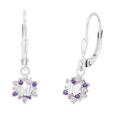 Prinzessin Lillifee Örhängen 925 sterlingsilver barnörhängen för flickor, med zirconia synth., 2,4 cm, lila, fjäril, kommer i smyckespresentförpackning, 9245703 Prinzessin Lillifee Örhängen 925 sterlingsilver barnörhängen för flickor, med zirconia synth., 2,4 cm, lila, fjäril, kommer i smyckespresentförpackning, 9245703