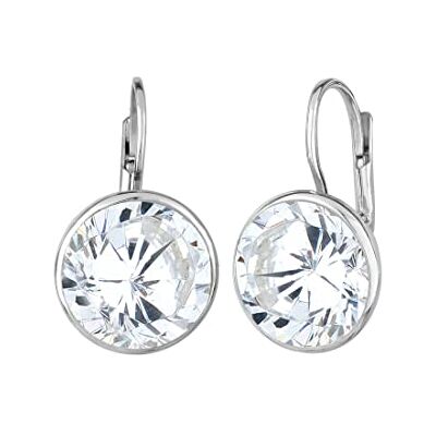 Elli kvinnors 925 sterling silver Xilion slipad kubisk zirkon kristallörhängen smycken dam, örhängen dam, Crystal, Kubisk zirkonia Elli kvinnors 925 sterling silver Xilion slipad kubisk zirkon kristallörhängen smycken dam, örhängen dam, Crystal, Kubisk zirkonia