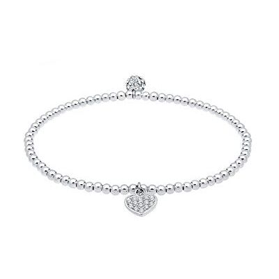 Elli Armband dam hjärta hänge förlovning med kristaller i 925 sterlingsilver, 180, Plast Kristall, Zirkonia kristall Elli Armband dam hjärta hänge förlovning med kristaller i 925 sterlingsilver, 180, Plast Kristall, Zirkonia kristall