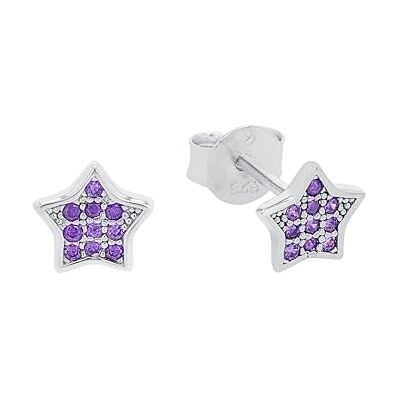 amor örhängen 925 sterling silver barn örhängen för flickor, med cubic zirconia synth, 0,6 cm, silver, stjärna, Kommer i smycken presentförpackning, 2036529 amor örhängen 925 sterling silver barn örhängen för flickor, med cubic zirconia synth, 0,6 cm, silver, stjärna, Kommer i smycken presentförpackning, 2036529