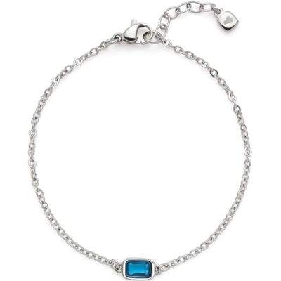 JEWELS BY LEONARDO armband Ciao Sophia, armsmycken av silverfärgat rostfritt stål, blå glaskristall, 17–20 cm längd, smycke damer, 024478, Eine Grösse, Rostfritt stål, Ingen ädelsten JEWELS BY LEONARDO armband Ciao Sophia, armsmycken av silverfärgat rostfritt stål, blå glaskristall, 17–20 cm längd, smycke damer, 024478, Eine Grösse, Rostfritt stål, Ingen ädelsten