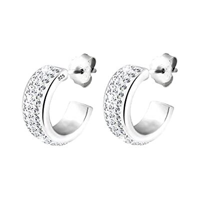 Elli dam creolen 925 sterlingsilver kristall vit briljantsliff Elli dam creolen 925 sterlingsilver kristall vit briljantsliff