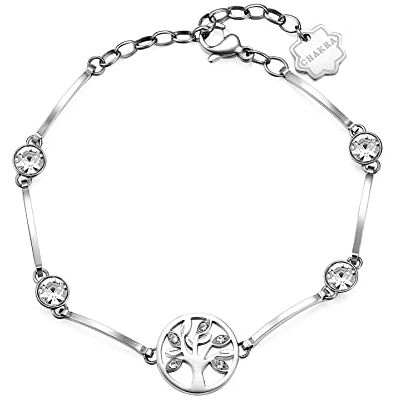 Brosway Armband Chakra für Damen aus aus Edelstahl mit Kristallen in der Farbe Silber mit Karabinerverschluss, Länge: 18,5 cm, BHKB036 Brosway Armband Chakra für Damen aus aus Edelstahl mit Kristallen in der Farbe Silber mit Karabinerverschluss, Länge: 18,5 cm, BHKB036