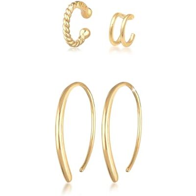 Elli örhängen kreol öra manschett set grundläggande Blogger trend 925 sterlingsilver, En storlek, Silver, Ej tillämpligt Elli örhängen kreol öra manschett set grundläggande Blogger trend 925 sterlingsilver, En storlek, Silver, Ej tillämpligt