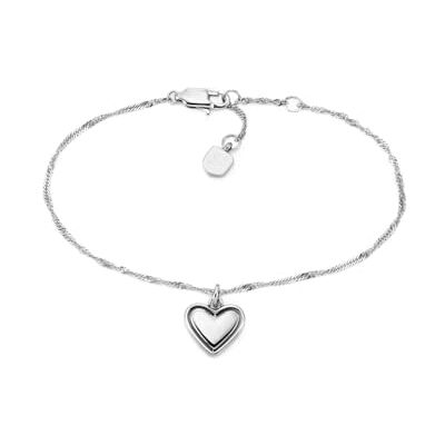 Fossil damarmband i rostfritt stål eller mässing med lobster- eller sliderförslutning, Silverfärgad Fossil damarmband i rostfritt stål eller mässing med lobster- eller sliderförslutning, Silverfärgad