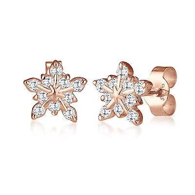 Elli örhängen kvinnor snöflinga motiv lekfull med zirkon i 925 sterlingsilver, Silver, Kubisk zirkonia Elli örhängen kvinnor snöflinga motiv lekfull med zirkon i 925 sterlingsilver, Silver, Kubisk zirkonia