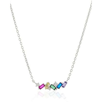 Brilio Silver halsband fint silverhalsband med färgade zirkoner NCL125W sBS3528 varumärke, Estándar, metall inte ädelsten, esten, metall, ingen ädelsten Brilio Silver halsband fint silverhalsband med färgade zirkoner NCL125W sBS3528 varumärke, Estándar, metall inte ädelsten, esten, metall, ingen ädelsten