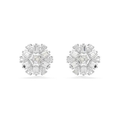 Swarovski Idyllia örhängen, Blandade snitt, Snowflake, Vit, Rhodiumpläterad Swarovski Idyllia örhängen, Blandade snitt, Snowflake, Vit, Rhodiumpläterad