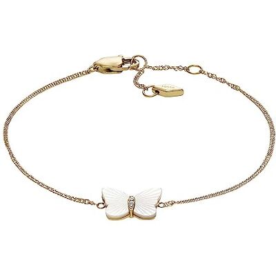 Fossil damarmband i rostfritt stål med karbinlås och smal kedja Fossil damarmband i rostfritt stål med karbinlås och smal kedja