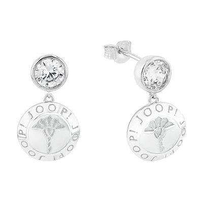 Joop! Örhängen gjorda av 925 sterling silver för kvinnor, örhängen, silver 925 rhodiumpläterade, delvis med ädelsten, kommer i en smyckespresentask Joop! Örhängen gjorda av 925 sterling silver för kvinnor, örhängen, silver 925 rhodiumpläterade, delvis med ädelsten, kommer i en smyckespresentask