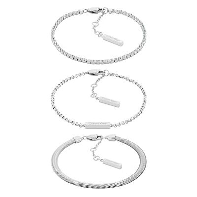 Calvin CK Trio Collection Set med 3 Armband för kvinnor, i rostfritt stål med kristalldetaljer, finns i silver eller guld Calvin CK Trio Collection Set med 3 Armband för kvinnor, i rostfritt stål med kristalldetaljer, finns i silver eller guld