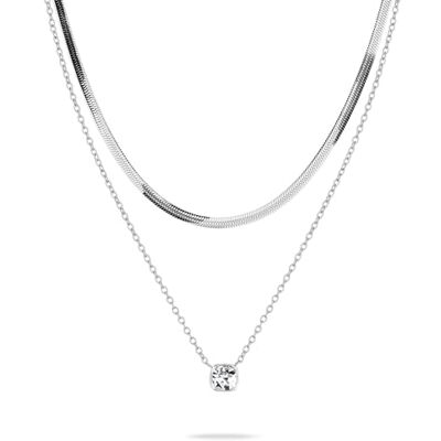 Tamaris set halsband TS-0035-NN silver, 50, Rostfritt stål, glassten Tamaris set halsband TS-0035-NN silver, 50, Rostfritt stål, glassten
