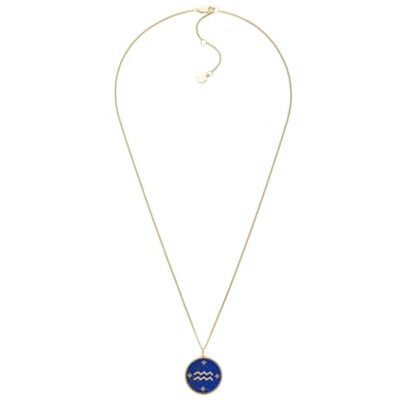 Fossil Damhalsband i rostfritt stål eller sterlingsilver med hummerlås, Bärblå Fossil Damhalsband i rostfritt stål eller sterlingsilver med hummerlås, Bärblå