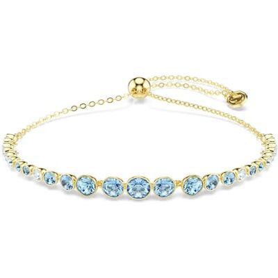 Swarovski Imber Armband, Rund Slipning, Blå, 18 Karat Guldfinish Swarovski Imber Armband, Rund Slipning, Blå, 18 Karat Guldfinish