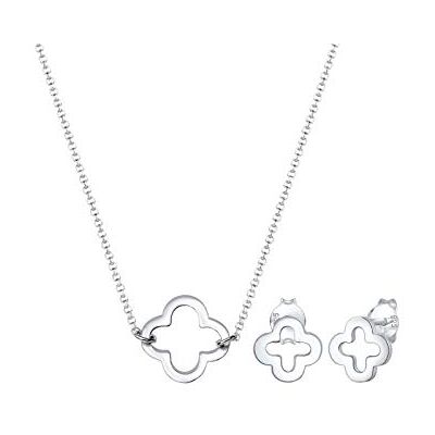 Elli Smyckesset dam smyckesset kedja plugg klöver lyckoamulett i 925 sterlingsilver, 400, Sterlingsilver Elli Smyckesset dam smyckesset kedja plugg klöver lyckoamulett i 925 sterlingsilver, 400, Sterlingsilver