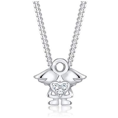Elli damer halsband barn änglar förgyllda med kristaller, 36, Sterlingsilver, Kristall Elli damer halsband barn änglar förgyllda med kristaller, 36, Sterlingsilver, Kristall