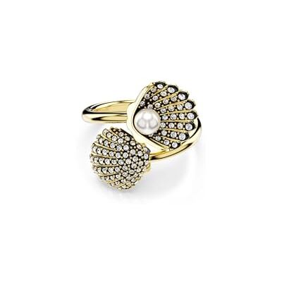 Swarovski Idyllia öppen ring, Kristallpärla, Skal, Vit, Guldpläterad Swarovski Idyllia öppen ring, Kristallpärla, Skal, Vit, Guldpläterad