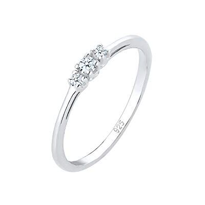 Elli PREMIUM kvinnor silver solitaire förlovningsring, 56, Sterlingsilver, Diamant Elli PREMIUM kvinnor silver solitaire förlovningsring, 56, Sterlingsilver, Diamant