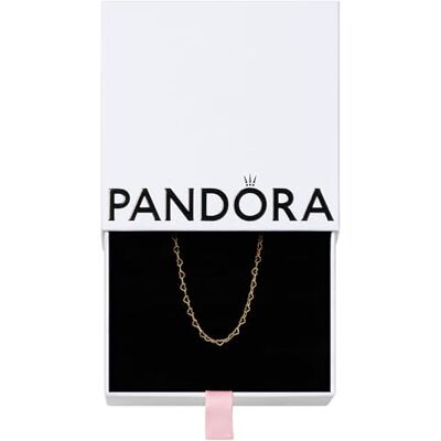 PANDORA Moments Verbundene Herzen Collier-Halskette aus Sterling Silber mit vergoldeter Metalllegierung, Kompatibel mit Moments Charms, Größe 45cm, 363334C00-45 PANDORA Moments Verbundene Herzen Collier-Halskette aus Sterling Silber mit vergoldeter Metalllegierung, Kompatibel mit Moments Charms, Größe 45cm, 363334C00-45