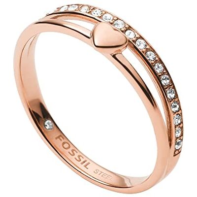 Fossil Ring För Kvinnor Vintage Glitz, Längd: 21,5 X 20 X 6 Rose Gold Stainless Steel Ring, JF03460791 Fossil Ring För Kvinnor Vintage Glitz, Längd: 21,5 X 20 X 6 Rose Gold Stainless Steel Ring, JF03460791