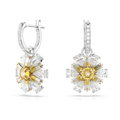 Swarovski Idyllia droppörhängen, Blomma, Gul, Rhodiumpläterad Swarovski Idyllia droppörhängen, Blomma, Gul, Rhodiumpläterad
