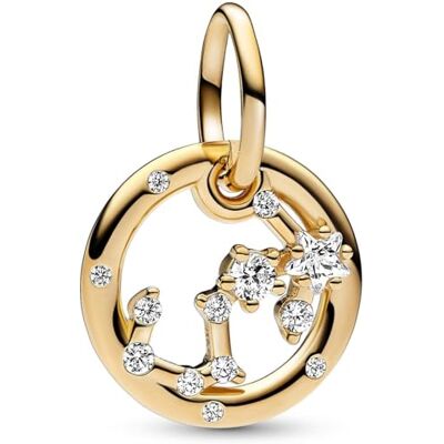 PANDORA Moments 14k guldpläterad berlock med klar kubisk zirkonia, zodiakberlock PANDORA Moments 14k guldpläterad berlock med klar kubisk zirkonia, zodiakberlock