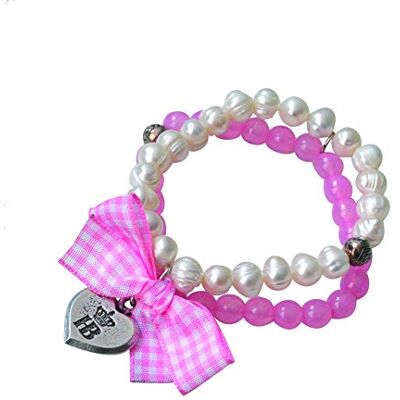 Bavaroi Gårdshus armband av äkta sötvattenspärlor med vichyrosett i 3 trendiga färger Bavaroi Gårdshus armband av äkta sötvattenspärlor med vichyrosett i 3 trendiga färger