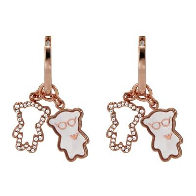 Giorgio Armani Kvinnor Rose Gold-Tone Sterling Silver Hoop Earring, EG3552221 Giorgio Armani Kvinnor Rose Gold-Tone Sterling Silver Hoop Earring, EG3552221