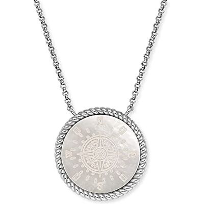 Engelsrufer Damen Halskette Windrose aus Sterling Silber mit Kompass Anhänger aus Perlmutt Karabinerverschluss in drei Längen verstellbar nickelfrei Engelsrufer Damen Halskette Windrose aus Sterling Silber mit Kompass Anhänger aus Perlmutt Karabinerverschluss in drei Längen verstellbar nickelfrei