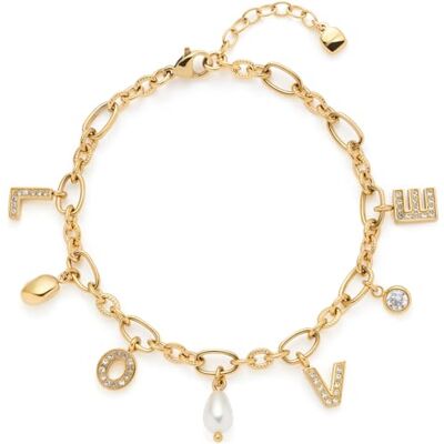 JEWELS BY LEONARDO Armband Ciao Otella, armsmycken av guldfärgat rostfritt stål, berlockbokstäver "LOVE", med zirkoniastenar, 18–21 cm längd, smycken damer, 02449, Eine Grösse, Rostfritt stål, Ingen JEWELS BY LEONARDO Armband Ciao Otella, armsmycken av guldfärgat rostfritt stål, berlockbokstäver "LOVE", med zirkoniastenar, 18–21 cm längd, smycken damer, 02449, Eine Grösse, Rostfritt stål, Ingen