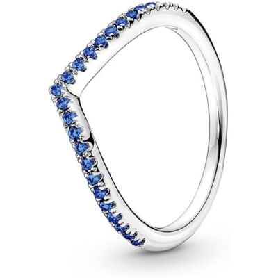 PANDORA Timeless önskan glittrande blå ring i sterling silver med stjärnblå kristall, 48 PANDORA Timeless önskan glittrande blå ring i sterling silver med stjärnblå kristall, 48