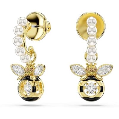 Swarovski Idyllia droppörhängen, Kristallpärla, Blandade snitt, Bee, Flerfärgad, Guldfärgad Swarovski Idyllia droppörhängen, Kristallpärla, Blandade snitt, Bee, Flerfärgad, Guldfärgad