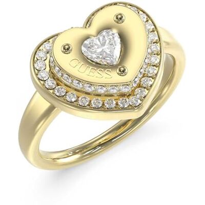 GUESS Ring för kvinnor hjärta Pave guldton JUBR05552JWYG, 56/17,8, Kristall, Kristall GUESS Ring för kvinnor hjärta Pave guldton JUBR05552JWYG, 56/17,8, Kristall, Kristall