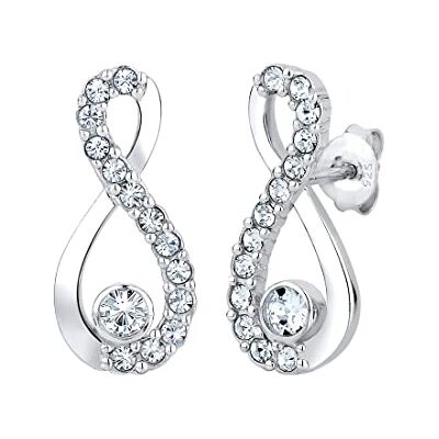 Elli Örhängen dam Infinity oändligt elegant med kristaller i 925 sterlingsilver, Sterlingsilver, Utan Elli Örhängen dam Infinity oändligt elegant med kristaller i 925 sterlingsilver, Sterlingsilver, Utan