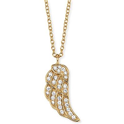 Engelsrufer Flügel Kette mit Anhänger für Damen Gelbvergoldet 925er-Sterlingsilber Weiße Zirkonia Länge 40 cm + 4 cm Engelsrufer Flügel Kette mit Anhänger für Damen Gelbvergoldet 925er-Sterlingsilber Weiße Zirkonia Länge 40 cm + 4 cm