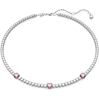 Swarovski Matrix Tennis Halsband, rosa och vita rundskurna stenar i en rodiumpläterad miljö, från Matrix Collection Swarovski Matrix Tennis Halsband, rosa och vita rundskurna stenar i en rodiumpläterad miljö, från Matrix Collection