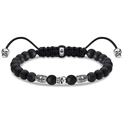 THOMAS SABO herrstretcharmband 925_sterling_silver A1945-811-11-L22v, 15,00-22,00 cm, Ädelmetall, Obsidian THOMAS SABO herrstretcharmband 925_sterling_silver A1945-811-11-L22v, 15,00-22,00 cm, Ädelmetall, Obsidian