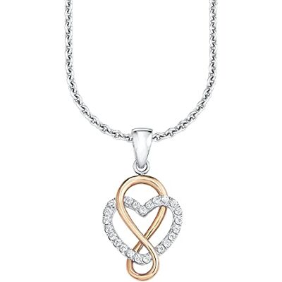 s.Oliver halsband med hänge 925 sterling silver dam halsband, med cubic zirconia synth, 42/45 cm, guld, hjärta, Kommer i smycken presentförpackning, 9081684 s.Oliver halsband med hänge 925 sterling silver dam halsband, med cubic zirconia synth, 42/45 cm, guld, hjärta, Kommer i smycken presentförpackning, 9081684
