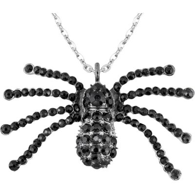 W WIDMANN MILANO Party Fashion Svart strass spindel halsband halloween smycken för maskeraddräkter tillbehör tillbehör W WIDMANN MILANO Party Fashion Svart strass spindel halsband halloween smycken för maskeraddräkter tillbehör tillbehör