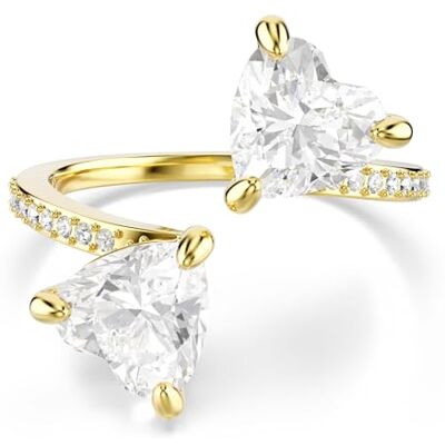 Swarovski Mesmer attrahera öppen ring, hjärtklippning, vit, guldfärgad pläterad Swarovski Mesmer attrahera öppen ring, hjärtklippning, vit, guldfärgad pläterad