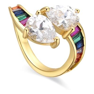 LUXENTER 18K guld Darbia glänsande kubisk zirkon ring metall inte ädelsten, metall, ingen ädelsten, Metall, Ingen ädelsten LUXENTER 18K guld Darbia glänsande kubisk zirkon ring metall inte ädelsten, metall, ingen ädelsten, Metall, Ingen ädelsten