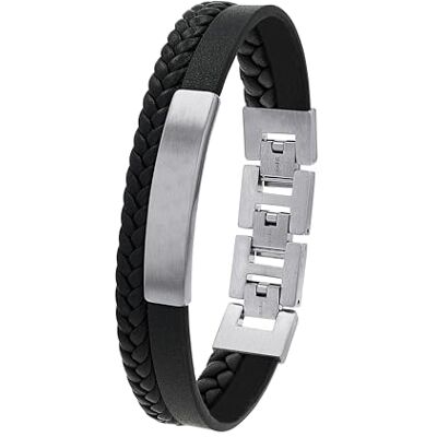 s.Oliver armband rostfritt stål läder herr Armschmuck, 18,5+1,5+1,5 cm, Svart, Kommt in smycken Geschenk Box, 2036861 s.Oliver armband rostfritt stål läder herr Armschmuck, 18,5+1,5+1,5 cm, Svart, Kommt in smycken Geschenk Box, 2036861