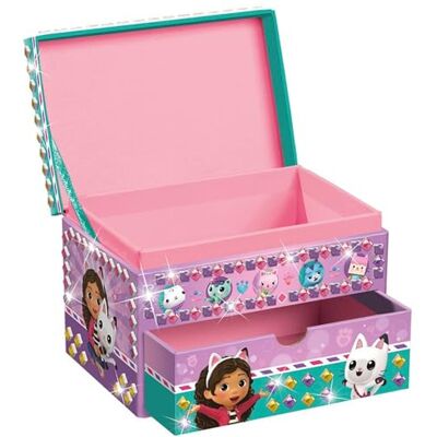 Totum TM ESSENTIALS Gabby's smyckeskrin för barn i rosa, guld, lila och grön med låda, Netflix Gabby's Dollhouse motiv, flickor smycken förvaring, Rechts (17-19 cm), Tyg Konsttoff Ämne, Ingen ädelsten Totum TM ESSENTIALS Gabby's smyckeskrin för barn i rosa, guld, lila och grön med låda, Netflix Gabby's Dollhouse motiv, flickor smycken förvaring, Rechts (17-19 cm), Tyg Konsttoff Ämne, Ingen ädelsten