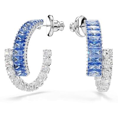 Swarovski Matrix Örhängen, Blå, Rodiumpläterad Swarovski Matrix Örhängen, Blå, Rodiumpläterad